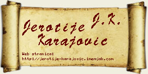 Jerotije Karajović vizit kartica